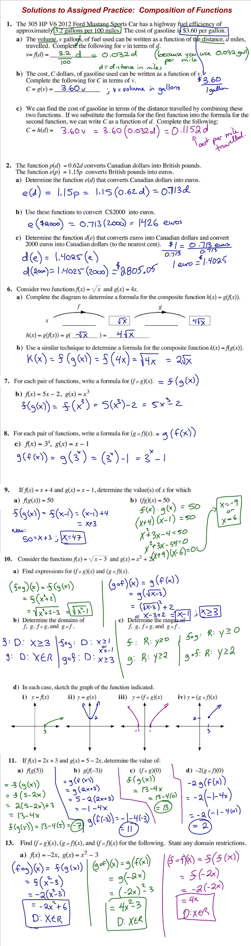 Composition of Functions - Mr. Zinnick